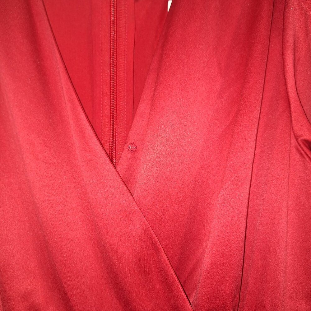 NWT Ivey City Co Mi Amor belted long sleeve red dress size XL party formal - Picture 6 of 12